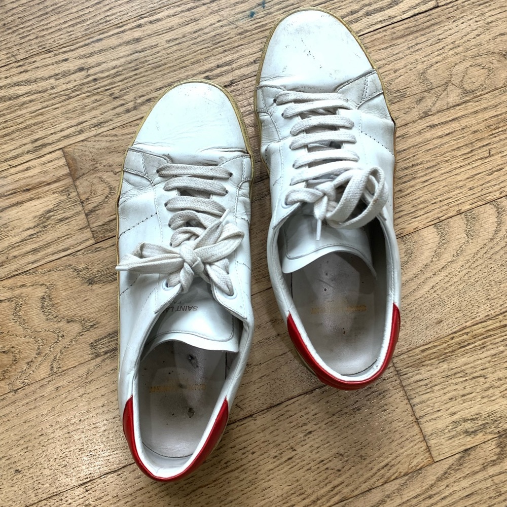 Saint Laurent lace up canvas sneakers